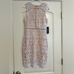 NWT white lace overlay LULUS dress sz small